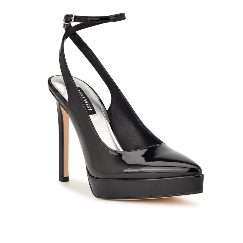 Nine West Dothis black patent pointed toe heel